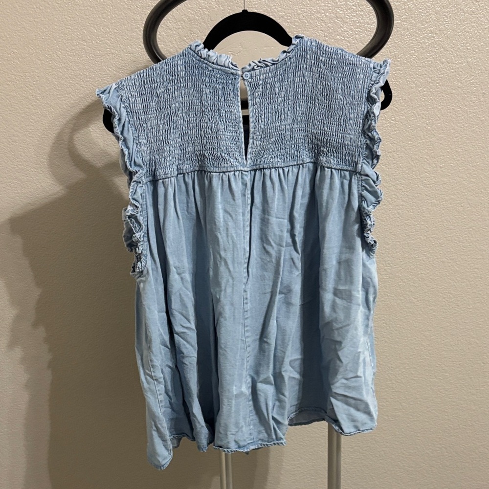 Hayden Light Blue Ruffled Top - Picture 3 of 3